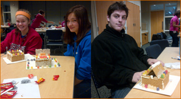 The three 8th grade gingerbread house making winners shown above are: Rachel Miller, Abigail McKenna, and Richard Monastra.