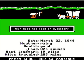 GAMES: “You have died of cholera,” and other health lessons #OregonTrail teaches us