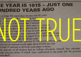 HISTORY: This viral list of 1915 facts is full of lies. Except the ones about water.