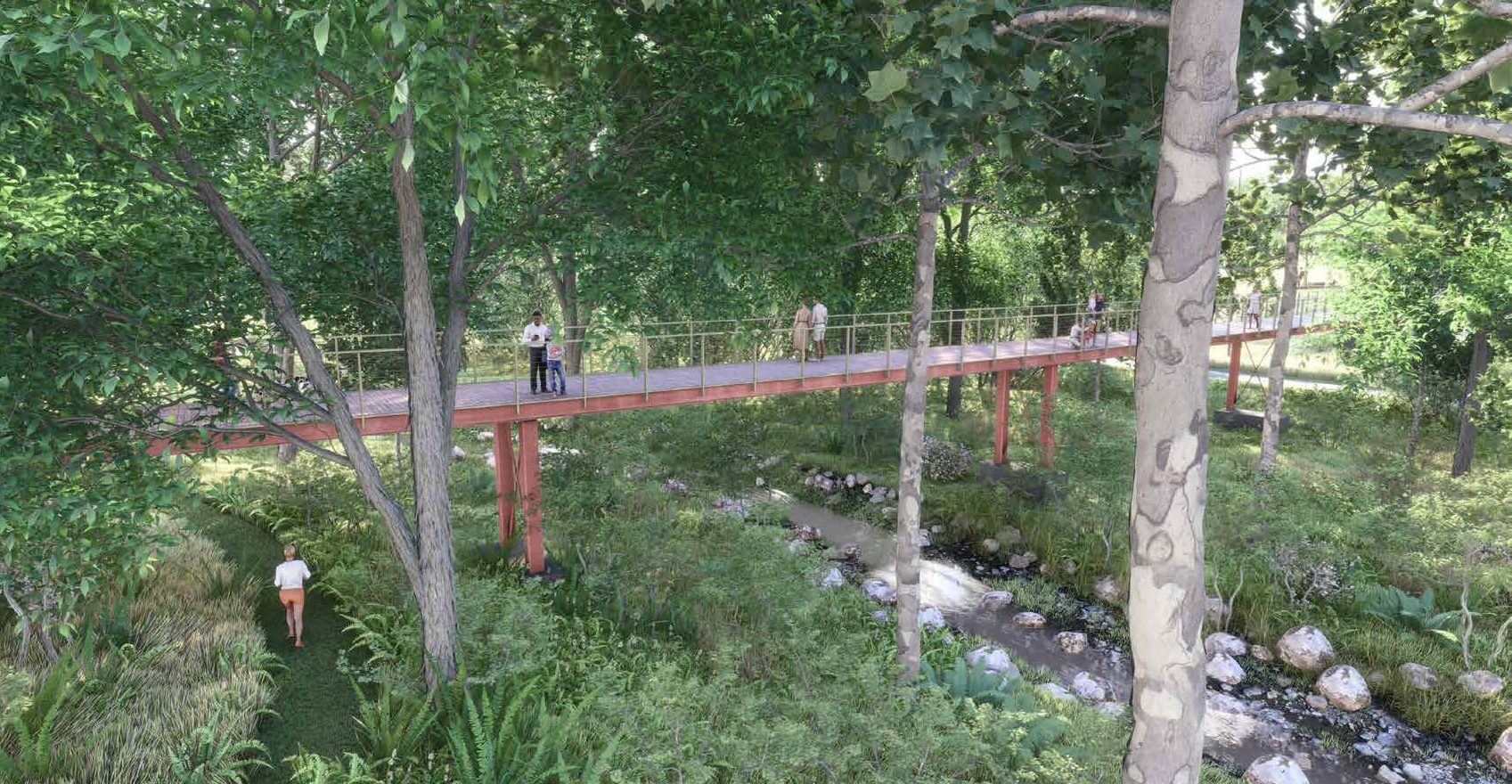rendering of Doan Brook Restoration, 50 years after completion